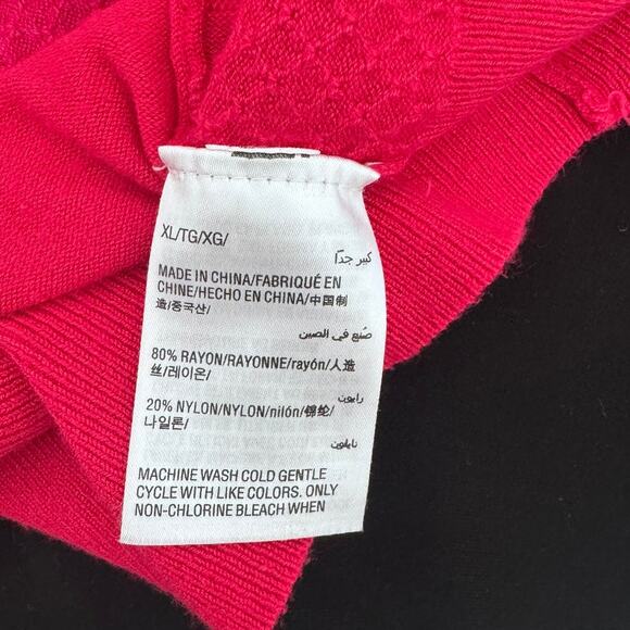 Charter Club Womens XL Button Front Cardigan Sweater Rayon Nylon Blend Pink - Picture 4 of 9